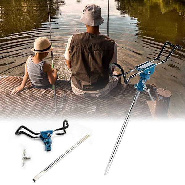 Stål Fiske Stang Holder Jordsmonn Stativ 360 Grader Roterende Fiske Stang Holder for Utendørs Fiske