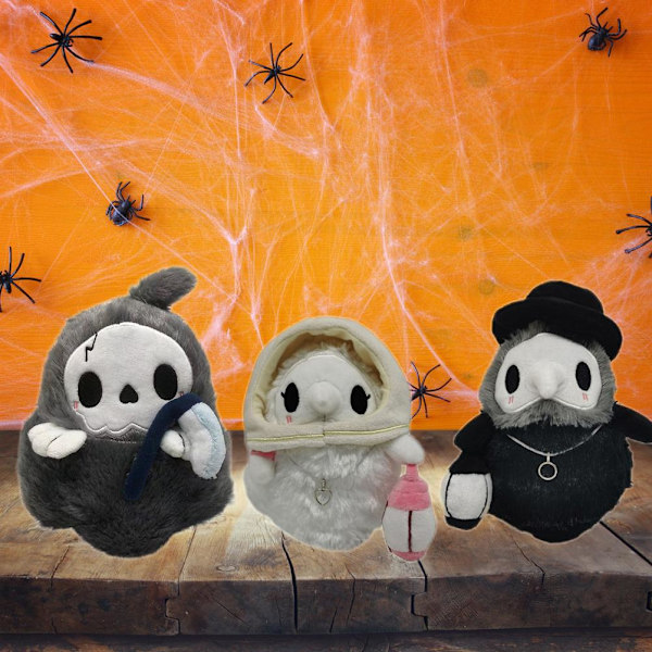3 st 20 cm Halloween Doktor med Fågel Mun Plysch gosedjur med självlysande lykta Samlingar Soffa Sovrum Dekor Presenter
