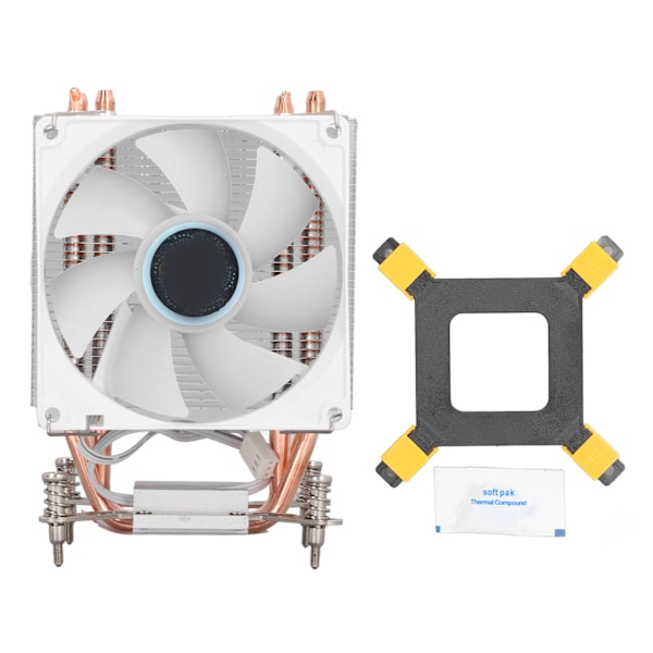 CPU kylfläkt 3,5 tum 4 värmerör 3 stift 12VDC 2000RPM Hydraullager CPU luftkylare med bakplatta för moderkort