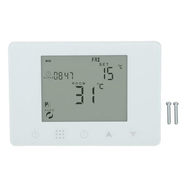 Trådløs RF-temperaturstyring Programmerbar LCD-baggrundsbelyst display Smart elektrisk varmetermostat