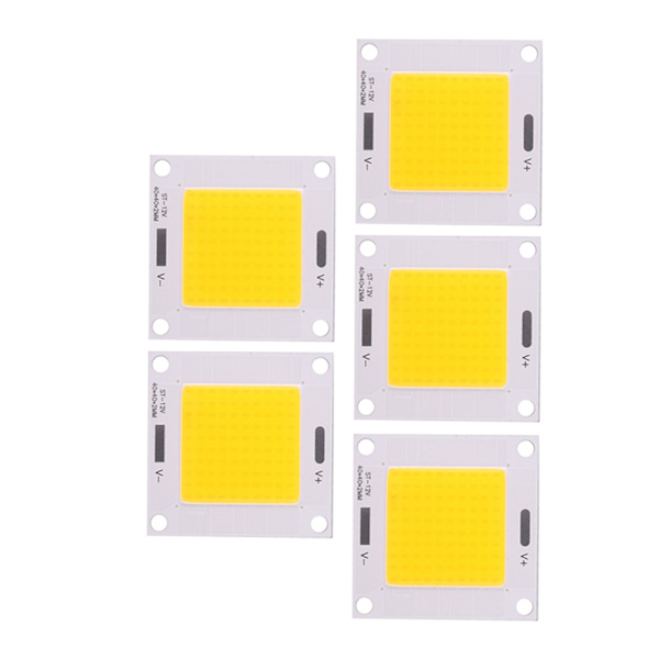 5 stk/sæt Høj Effekt 50W COB LED-integreret lampchip til DIY-pære projektør (varmt lys)