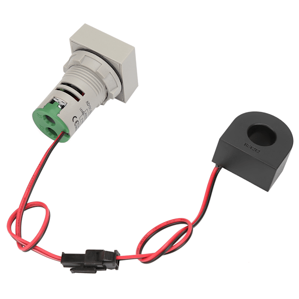 2 i 1 LED-indikatorlampe Mini Digital Display Amperemeter/Voltmeter firkantet signallys (grønn)