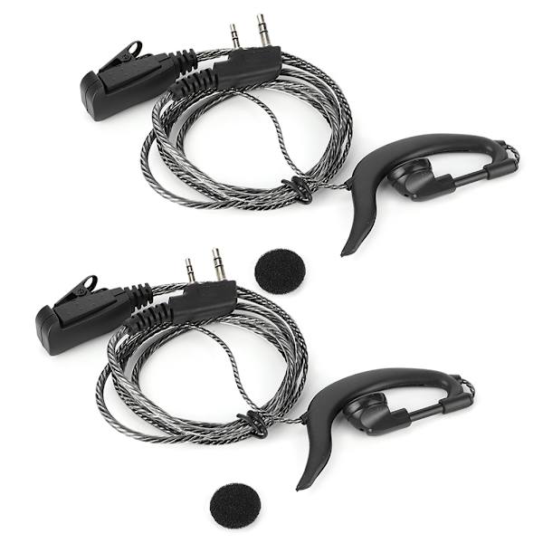 2st Universal hörlurar Öronkrok Headset 2-vägs radio 2Pin K typ W/PTT mikrofon