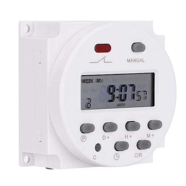 12V 16A Ugetimer Mikrodator Tænd/Sluk Styring Programmerbar Tidsrelæ
