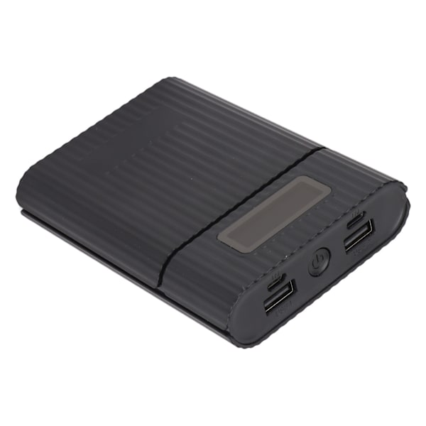 M09 4x18650 DIY Power Bank med mikroingång LED-skärm Svetsningsfri batteriförvaringslåda Svart