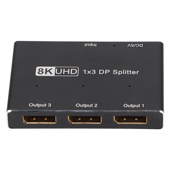 1x3 DisplayPort Splitter 8K 30Hz 4K 144Hz Triple MST SST Hub 1 in 3 Out DP Splitter för hemmabio skolhotell