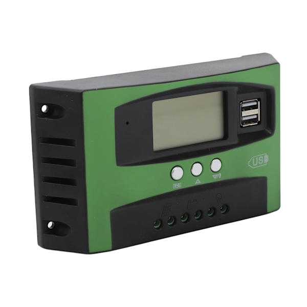 MPPT Solpanelregulator med Dubbla USB-portar LCD-display Bil Solladdningsregulator 12V 24V 100A