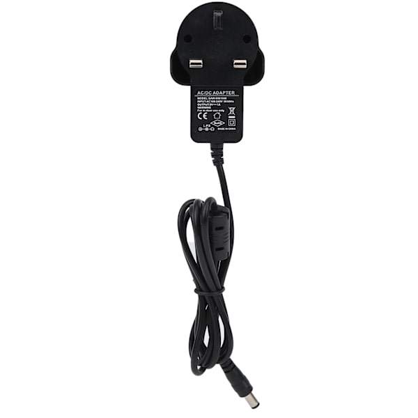 Effektpedal Strømforsyningsadapter 9V 1A for elektrisk gitar, orgel, keyboard, forsterker 100‑240V UK-kontakt