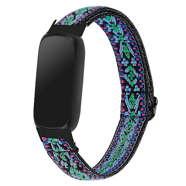 Fitbit Inspire 3 Nylon Elastisk Flettet Solo Loop Sport Urrem Sort - 419