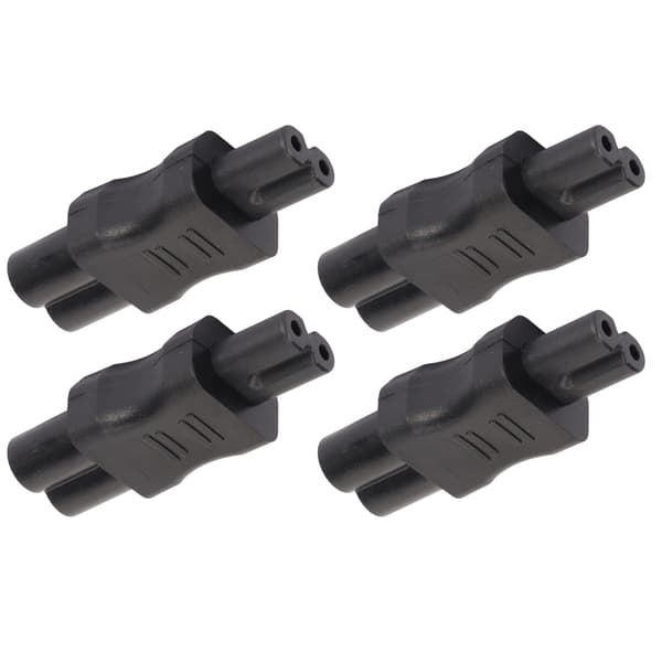 4 stk. IEC320 C6 til IEC320 C7 strømadapter Plug and Play PDU-chassis strømomformer kompatibel med bærbar computer