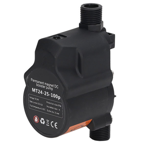 Boosterpumpe Automatisk Vandtryksshower Boosting Recirkulerende Vægfæste 24VDC 100‑240V US-stik