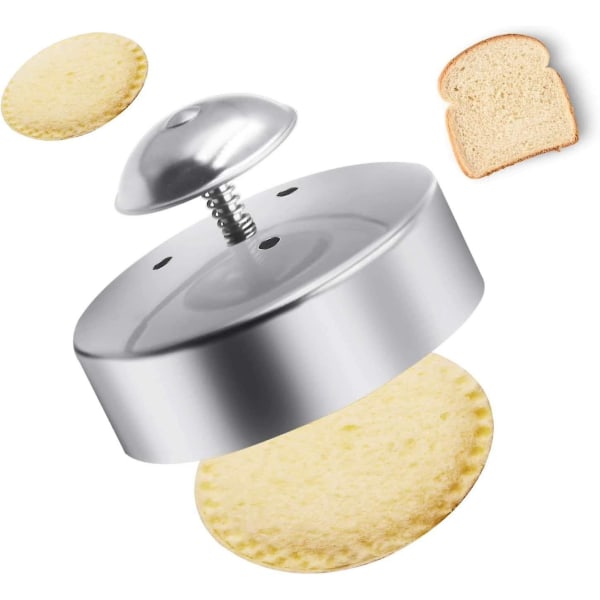Sandwichmaskin for barn, forseglingsmaskin, rund smørbrødmaskin i rustfritt stål, smørbrødforseglingsmaskin, avskallingsmaskin, smørbrødmaskin