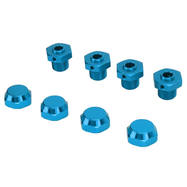 4 stk. RC Hjul Hex Koblingssæt Professionel Aluminiumlegering Hjul Hex Nav Adapter til ARRMA 1/8 RC Bil Blå