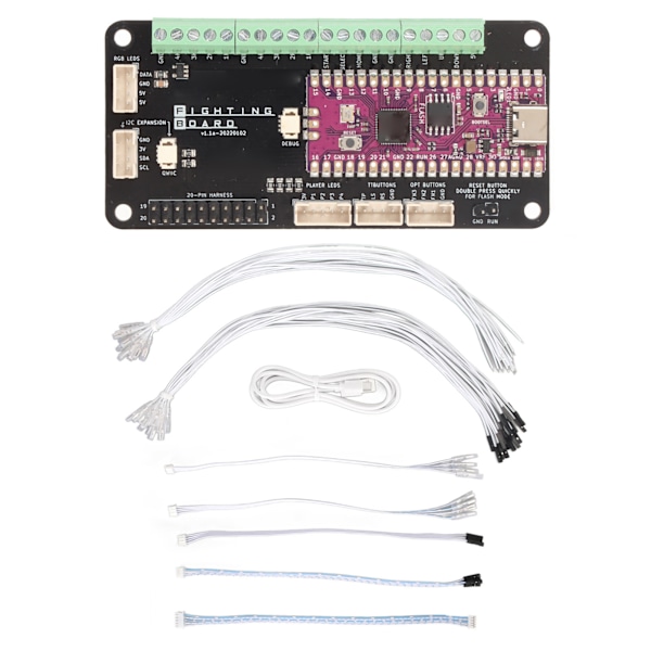 Til Pico Fighting Board Type C Interface RGB LED 3 Indgangstilstande GP2040 Fighting Board til Raspberry til PS3