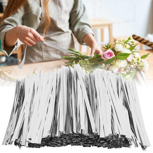 3200ST PET Twist Slips 10cm för Godisbrödspåse Förpackning Lolipop DessertförseglingSilver 10cm/3200st