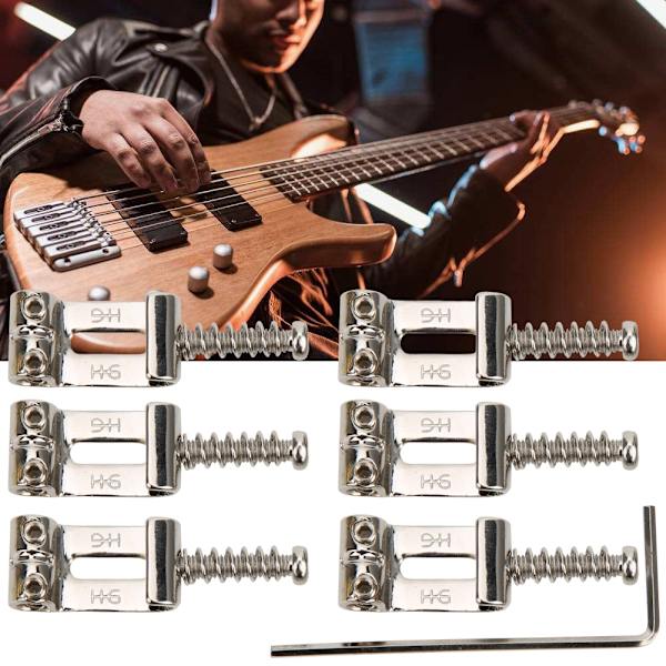 GAQ06 6 stk elektrisk gitarrsadel Kobber sinklegering sadel med rulledeler elektrisk gitar