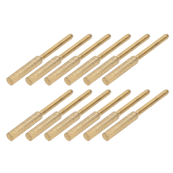 12 stk Slibehoved 3 mm skaft 4,8 mm Motorsavsslibning Burr Slidstærk Emery slibestein