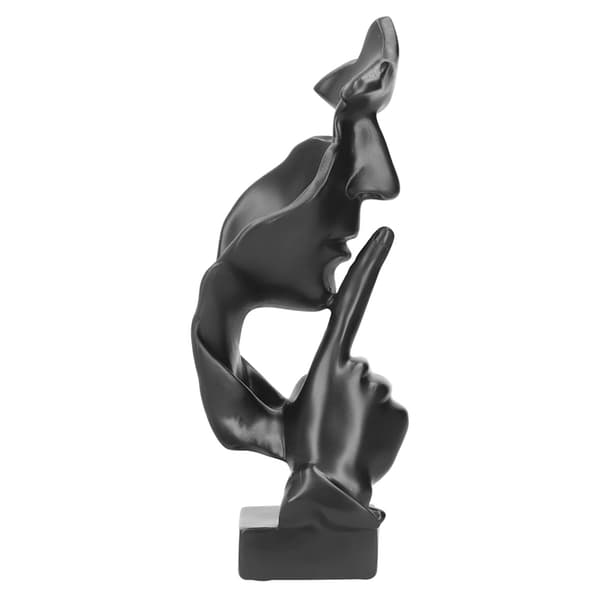 Ansigtskulptur Harpiksfigur Abstrakt kunst Statuepynt Kompatibel med hjemmekontordekoration Sort BS913