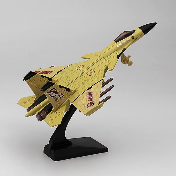 Flygflygplan Modell J-20 Legering Fighter Ljud och Ljus Dra tillbaka Militär metall modell Collection Barngåvor-a J15 test yellow