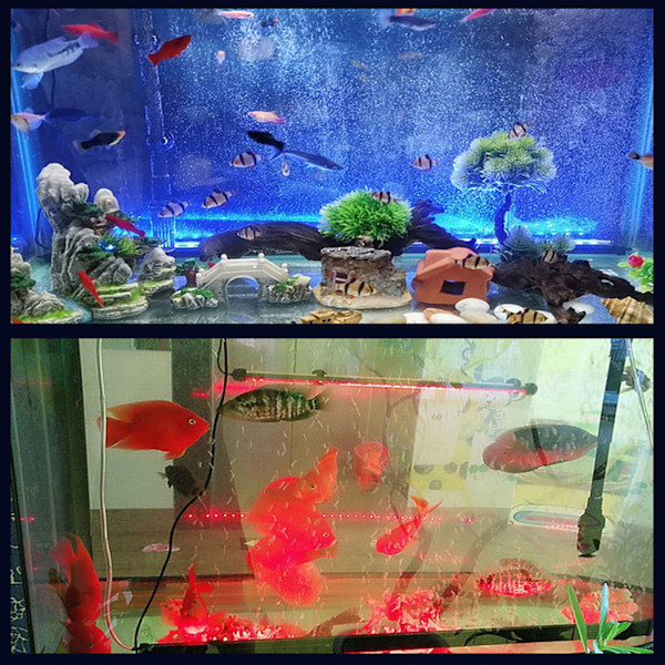Multifunktionel LED Farverig Lysstribe Boblelysstang til Akvarium Fisketank 100-240v EU(DB-30)
