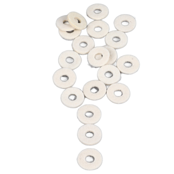 20 stk Trompetfilt Brusreducerende Slidstærk Elastisk Trompetventil Filtpuder Beige