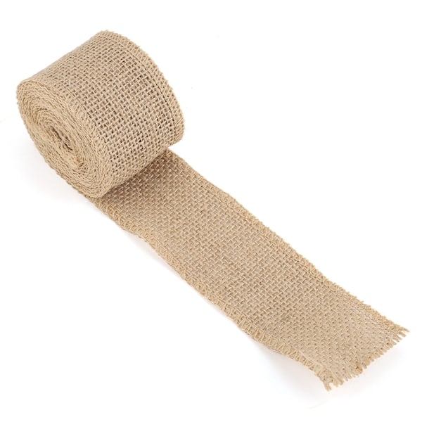 1M/3M/5M Rustik bröllopsdekor Naturlig Jute Hessian Burlap Band Tejp Spetskant