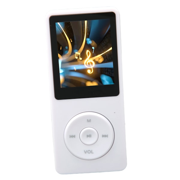 MP3 MP4-spelare 1,8 tums skärm 8 GB minne 64 GB expanderbar 30 timmars uppspelning Multifunktions sportmusikspelare Vit