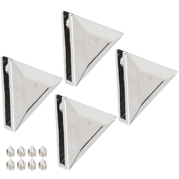 4 set metall triangelknappar gör-det-själv-jeans Bagageväska Dekorationsspänne TillbehörSilver B01-51-52062