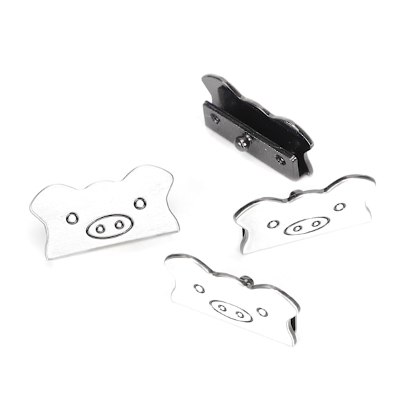 4 Set Metall Dekorativt Spänne Griskulting Klämma Stopp Läderartiklar Bagage Jeans DIY Tillbehör Silver B01-51-52061