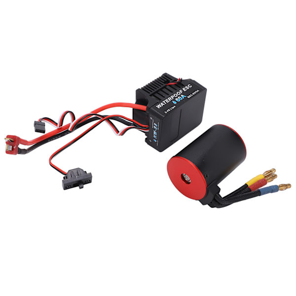 RC 3650 4300kv Motor 60A ESC Combo Borstlös Vattentät Kit med 4mm Bananplugg för 1/8 1/10 RC Bil