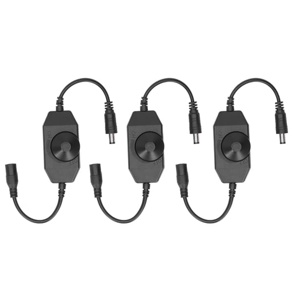 3 stk. LED Strip Dimmer Switch Adapter Lysstyrke Justerbar Controller Manuel Knap DC 12V-24V
