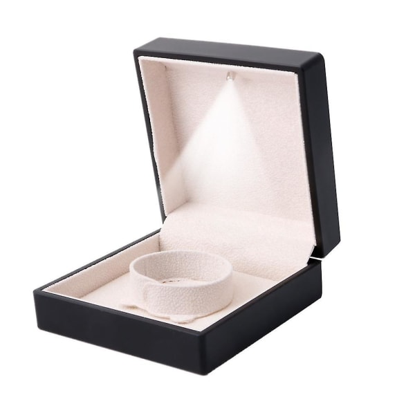 Led lys armbånd armbånd gaveæske tilfælde smykker display bryllup præmuim levering Black