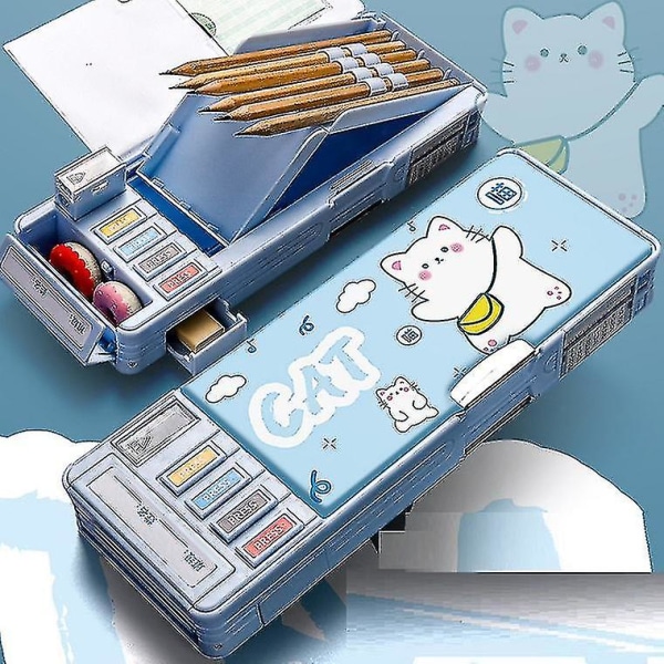 Pop-up multifunktionelt pennehylster Sødt tegneserie-pennehylster Organizer Papirvarer med rulleblad, planlægger, skoleartikler