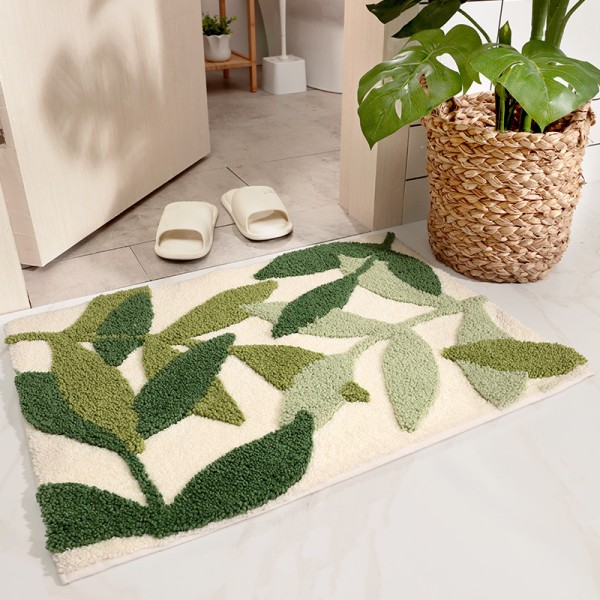 Kylpyhuoneen matto Liukumaton Paksu Pehmeä Nopeasti Kuivuva Vihreä Polyesteri Konepesu Absorboiva Kylpyhuoneen Matto Suihkuun Vihreä 45 X 65 cm / 17,7 X 25,6 tuumaa