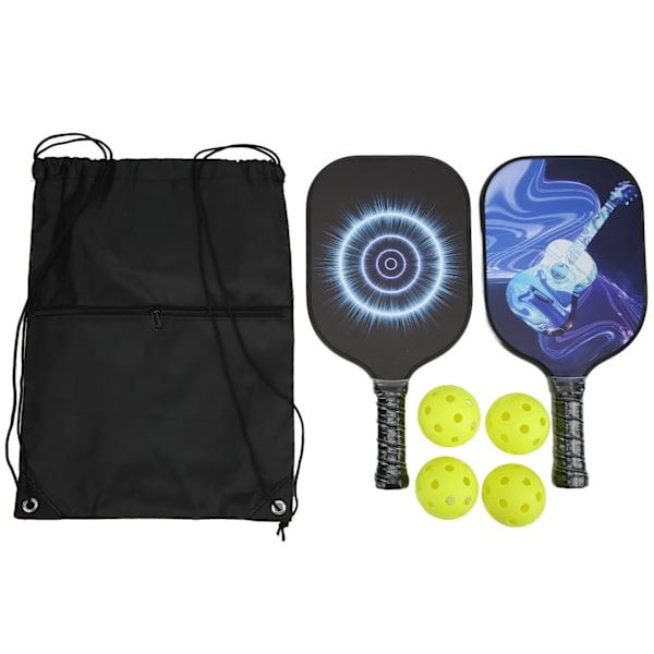 Pickleball Racket Set för inomhus och utomhus - Pickleball Paddle i glasfiber med PP-kärna och 4 bollar för träning