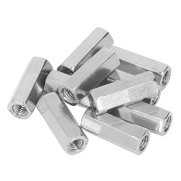 10 stk Koblingsmøtrik Hex 304 rustfrit stål stangkoblingsmøtrik M8 gevindfastgørelsestilbehør