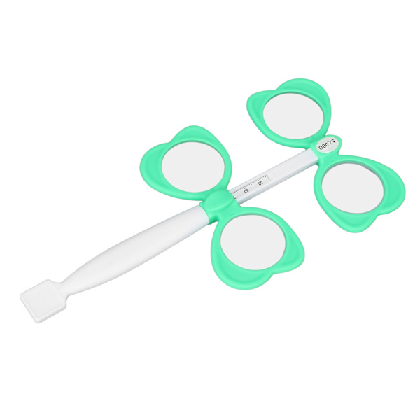 Optisk Flipper Grønn Optometri Plast Flip Lins med 5 Synstestkort for Nær Synstest ±200