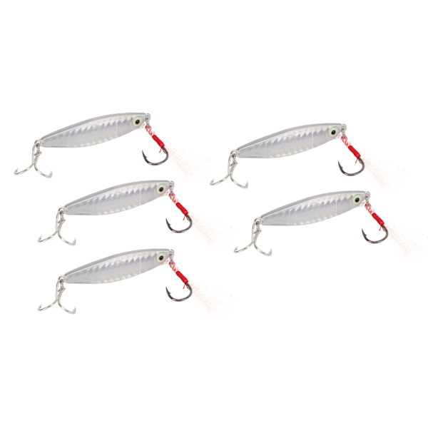 5 kpl 20g Vib-kalastusväline Metal Vib Hard Fishing Lure Teko-uistin Hopea