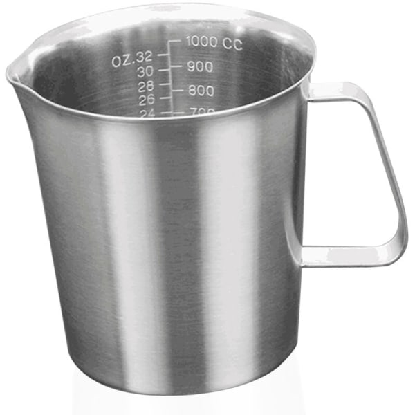 Rustfritt stål Coffee Garland Cup Melkeskummende kopp Målekopp 1000ML