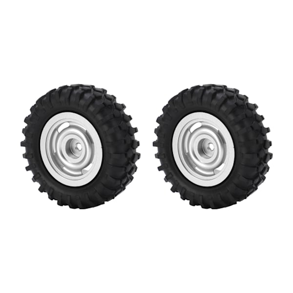 2st 55 mm gummidäck med 4-håls aluminiumlegeringshjulnav för Axial SCX24 1/24 RC biluppgraderingsdelarSilver