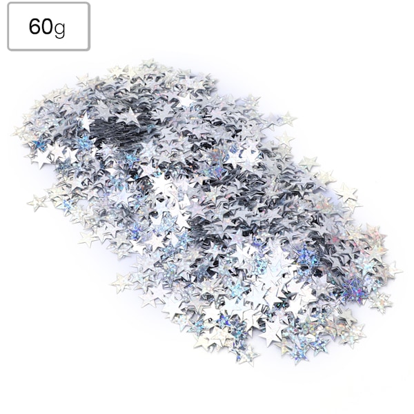 4000 st 10 mm PVC stjärnbordskonfetti strössel för julbröllop födelsedagsfest dekorationSilver