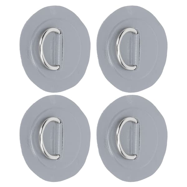 【NX】4 stk PVC-lapp elastisk tauset D-ringlapp strikksnor sett rustfritt stål D-ringpute grå