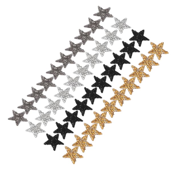 40 stk Strykelapper Rhinestone Stjernemønster Delikate dekorative stofflapper 4 X 4cm