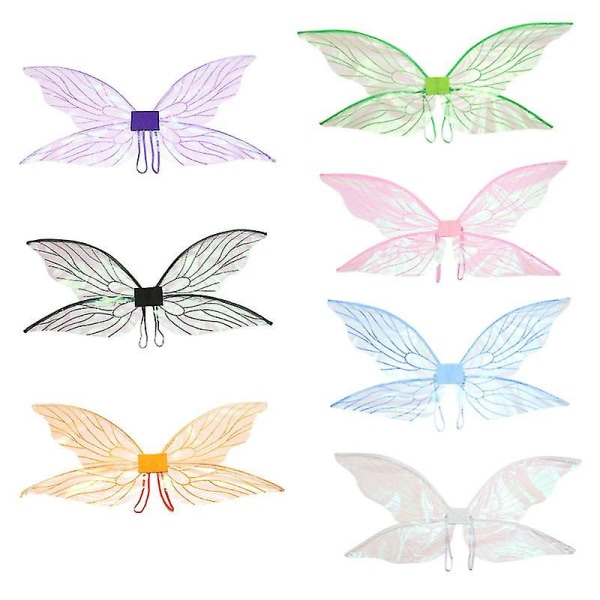 Tytöt Butterfly Wings Kids Fairy Wings Sparkling Sheer Angel Wings Pue Cosplay-asu