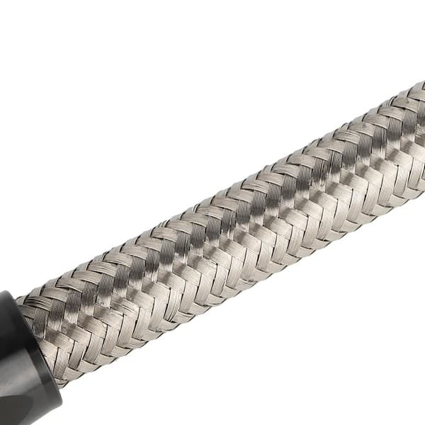 【NX】Modificeret rustfrit stål bil dobbelt brændstofledning dobbeltpumpe egnet til AN8 samling universal sort