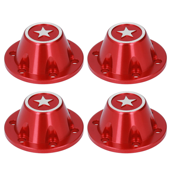4 st Universal Däcklåsöverdrag Dammskydd Bärbar Fjärrkontroll Hex Hjulmutteröverdrag för AXAIL SCX6 1/6 RC Bil Röd