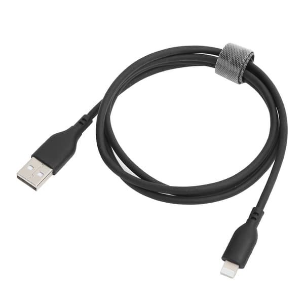 KUULAA 1M Mobiltelefon 2.1A Datakabel Opladerkabel Telefon Blød Opladerledning Sort