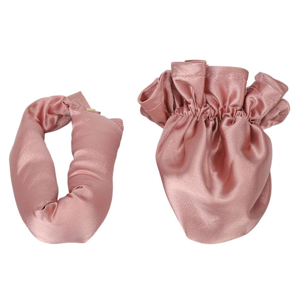 Kvinner Varmefri Hårcurlere Hodebånd Bærbar Satin Sov i Hårcurlere Hodebånd Dusty Rose