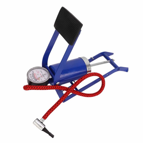 Step On Air Pump Golvfotpump Encylinder med tryckmätare Kompatibel med däck Kulor Gummibåtar Luftbäddar Blå