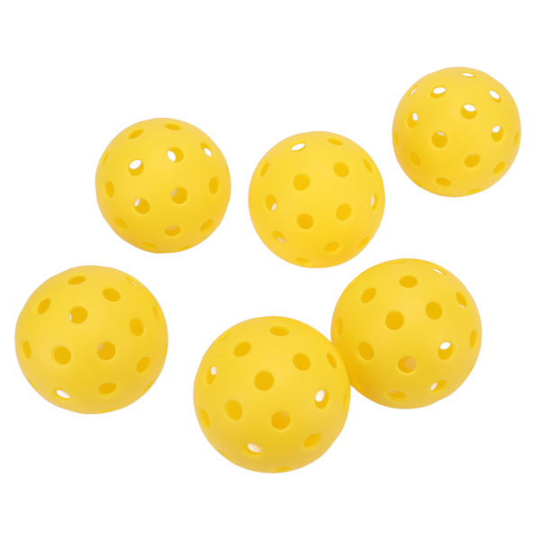 6st/set Plast Pickleball Set med hål Ihåliga Gul Standard Utomhusträning Picklball